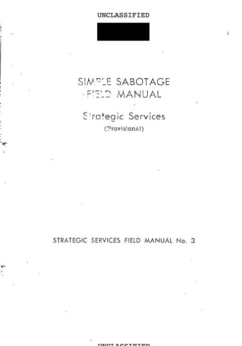 Simple Sabotage Field Manual